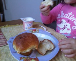 White chocolate brioche from Boulangerie Guillaume :)